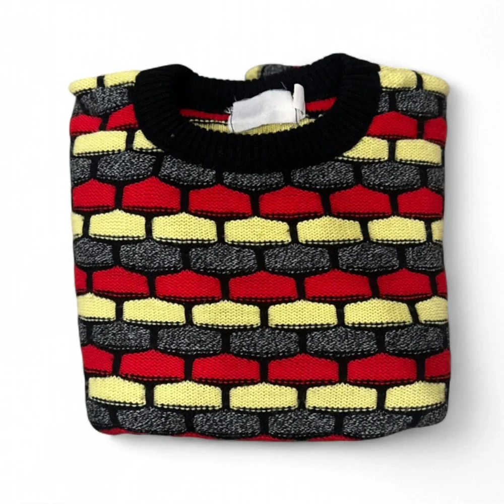 VTG Jordache Colorful Patterned Acrylic Crewneck Sweater Size Men’s Large